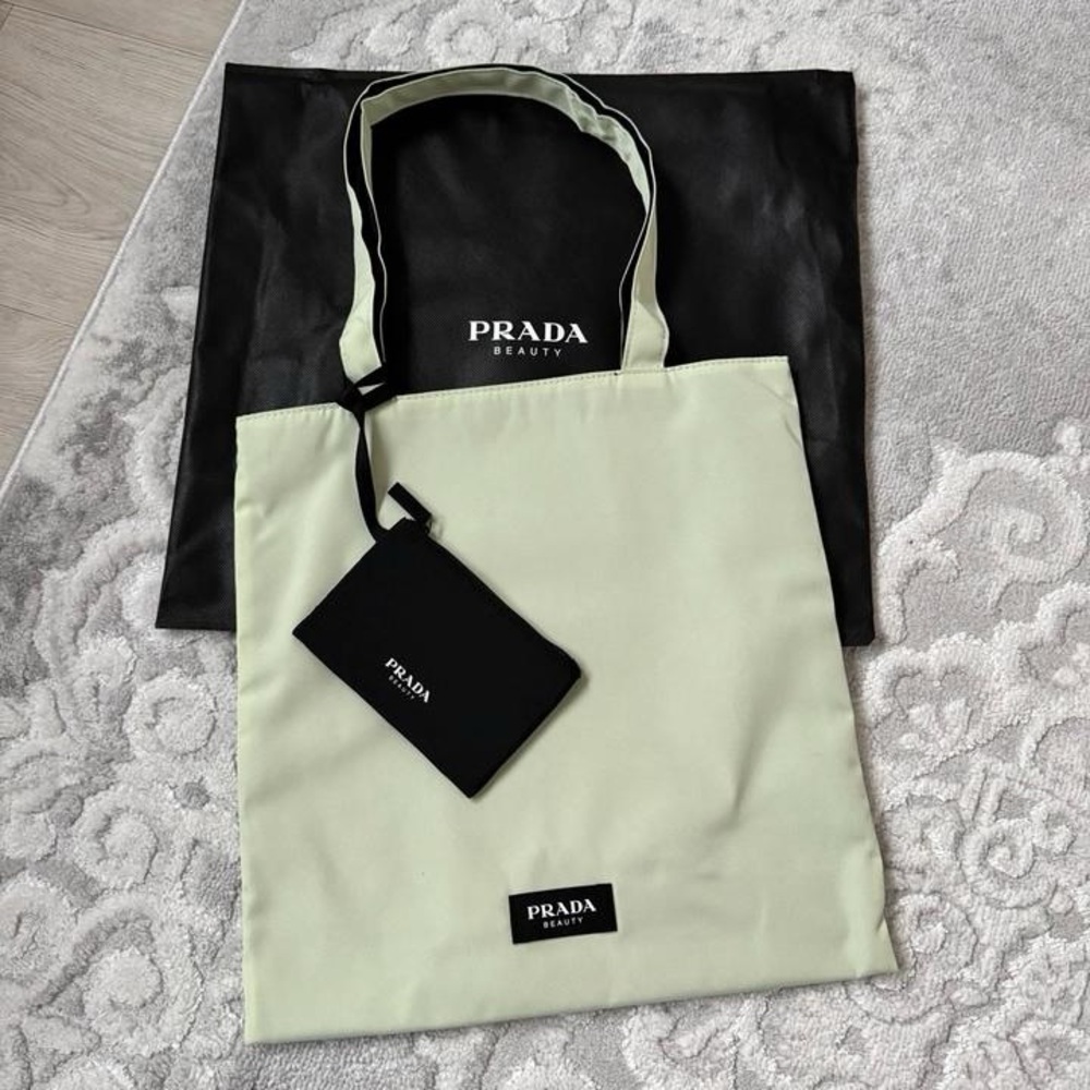 Prada Shoppers tote bag 2 in 1 w attached pouch New purse w dust bag Authentic
